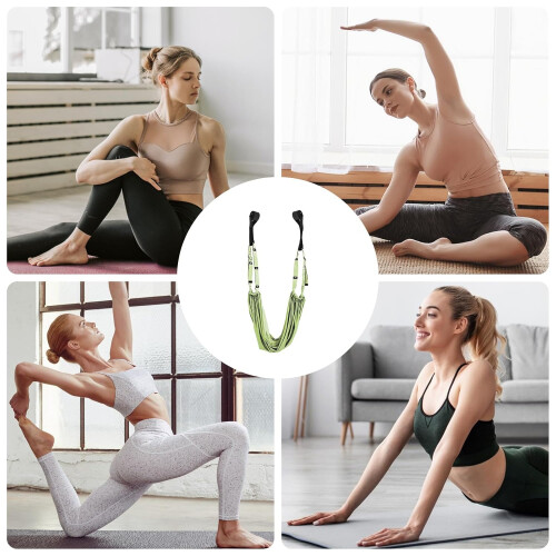 Yoga Stretch Straps, Leg Stretching Door Strap | Split Stretching Strap for Flexibility Training | Green Backbend Assistant 2