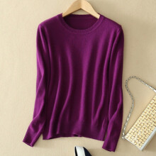 (Purple, 3XL) Loose Cashmere Womens Pullover Crew Neck Knit Sweater Jumpers Slim Cardigans