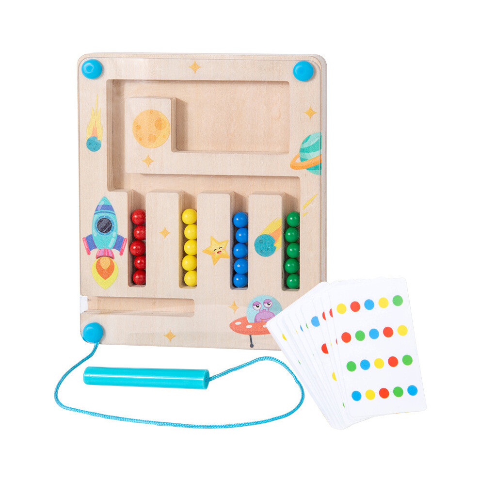 (Single) Wooden Brain Teaser Four Color Maze Toy For Logic Development Learning Skills-image-OPC-PK2RX7V-NEW