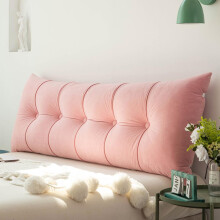 Luxury Back Cushion King Size Bed Headboard Reading Pillow 200cm Extra Soft Triangle Cushion Pink 80x55x20cm for Sofa and TV Use