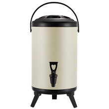 Insulated Barrel Drinking Dispenser 14L Stainless Steel with Tap for Hot Water Tea Coffee Juice White