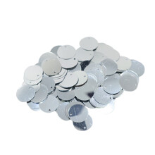 DIY Shiny Round Loose Sequins 16x16 mm Silver, 130 Flat Round Sequins with Hole for Sewing Crafts Wedding Decoration