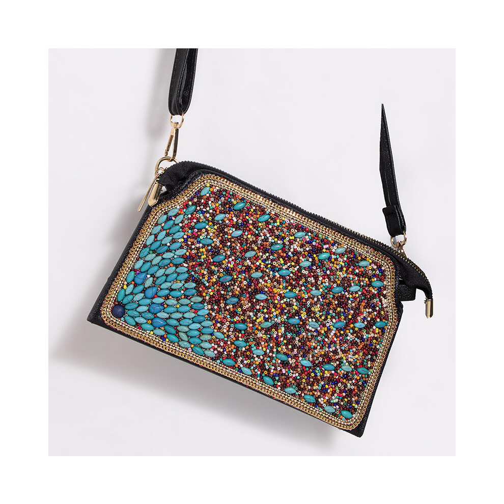 (ShellBag5) Flower Accent Bohemian Shell Bag With Single Shoulder Strap And Soft Pu Use For Daily-image-OPC-PK2SHNC-NEW