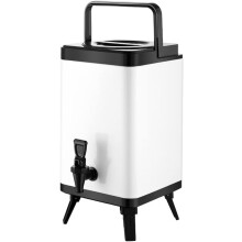 Square Beveradispenser 10L Double Layer Insulated 304 Stainless Steel Hot Water Tea Urn with Tap