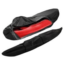 Durable 420D Canoe Cover 16FT Waterproof Kayak Cover UV Resistant Accessories for Canoe Paddleboard SUP Black 500x100cm