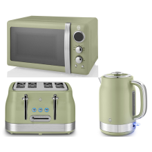Swan Retro Revive Green Jug Kettle 4 Slice Toaster & 800W Microwave