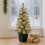 3ft Pre-Lit Snowy Christmas Tree, Indoor Mini Tree with 40 LED Lights 3