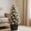 3ft Pre-Lit Snowy Christmas Tree, Indoor Mini Tree with 40 LED Lights 5