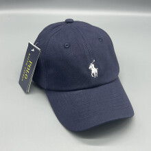 (Navy White )Gorra de béisbol simple color liso con diseño bordado y ala ancha diaria para