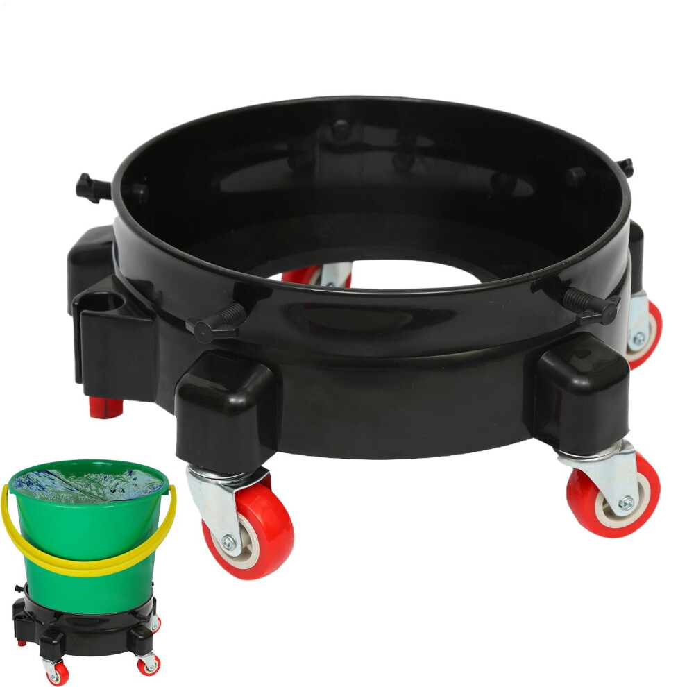 Bucket On Wheels, Multifunctional Car Wash And Masonry Work Bucket, Black Caddy With Wheels For Painting And Driveway Sealing 6038364716217