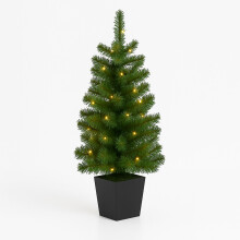 Green 3ft Christmas Tree, Pre-Lit Mini Tree with LEDs for Home Decor