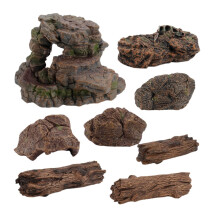 Simulation Desktop Sandbox Stones Pack of 8 PVC Brown Mini Landscape Model for Rockery and Static Scene Toy