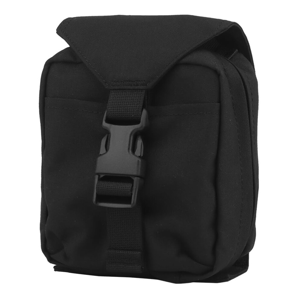 Black Tactical Ifak Pouch 15X19x3cm Rapid Deployment Medical Pack Molle Compatible First Aid Gear