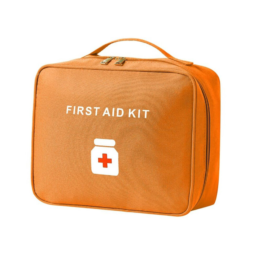 Orange Oxford Fabric Medical Bag For Emergencies, Travel Pharmacy Organizer, Portable First Aid Kit, Small Medical Case