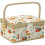 Sewing Basket with Foldable Handle, Large Capacity Storage Box for Fabric, Thread, Needles, Durable Design 1