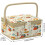 Sewing Basket with Foldable Handle, Large Capacity Storage Box for Fabric, Thread, Needles, Durable Design 5