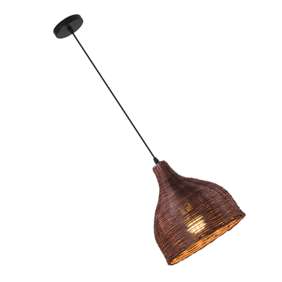 Bamboo Rattan Chandelier Ceiling Lamp 20-Inch Braided Hanging Light Wooden Rattan Weave Fixture for Home Decor-image-OPC-PK2TN62-NEW