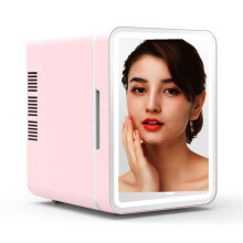 6L Mini Fridge Makeup Mirror Fridge Cooler & Warmer for Skin Care Cosmetics AC DC Compatibility Pink Mirror Design