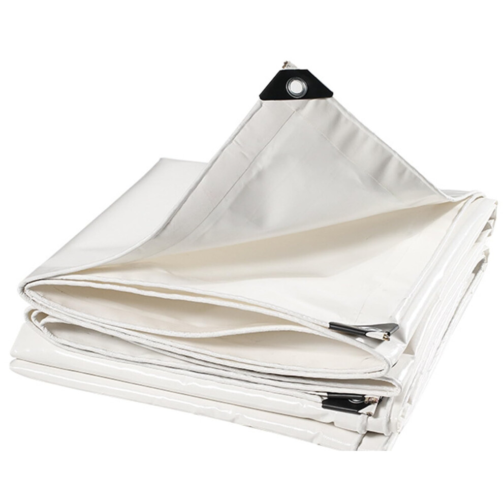 White Tarpaulin 5X5m, 5X6m, 5X7m, Pvc Waterproof Cover With Reinforced Eyelets For Furniture, Pool, Car, Caravan 4X5m 6038364719171