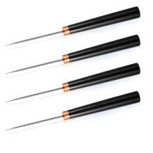 4 Pieces Sewing Awl Set with Wooden Handle, Dressmaking Punching Tool for Fabric Repair and DIY Projects
