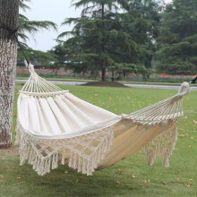 Hammock Outdoor Cotton Fabric with Tree-Friendly Straps, Portable Travel Hammock for Garden, Patio, Camping, Indoor Use