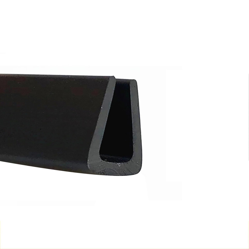 U-Rubber Seal Strip 3.28 Feet Black, Flat Bottom, 6Mm X 10Mm, Weather Protection For Furniture And Cabinet Restoration 6482260084923
