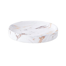Round Plant Drip Tray - Marble Imitation Indoor and Balcony Use, Medium Size Ceramic Plant Saucer for Flower Pots