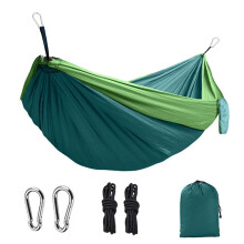 Tourist Hammock Portable Nylon Parachute Fabric Two Person Double Hammock for Camping Hiking Beach Garden Swing