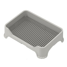 Pet Toilet for Dogs, Double-Layer Design Keeps Paws Dry, Easy to Clean, Suitable for Small Dogs, Gray, 1.8cm