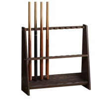 Wooden Billiard Cue Stand for 10 Cues, Floor Stand for Billiard Room, Indoor Bar, School and Home