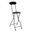 Oypla Oypla Black Padded Folding High Chair Breakfast Kitchen Bar Stool Seat 1