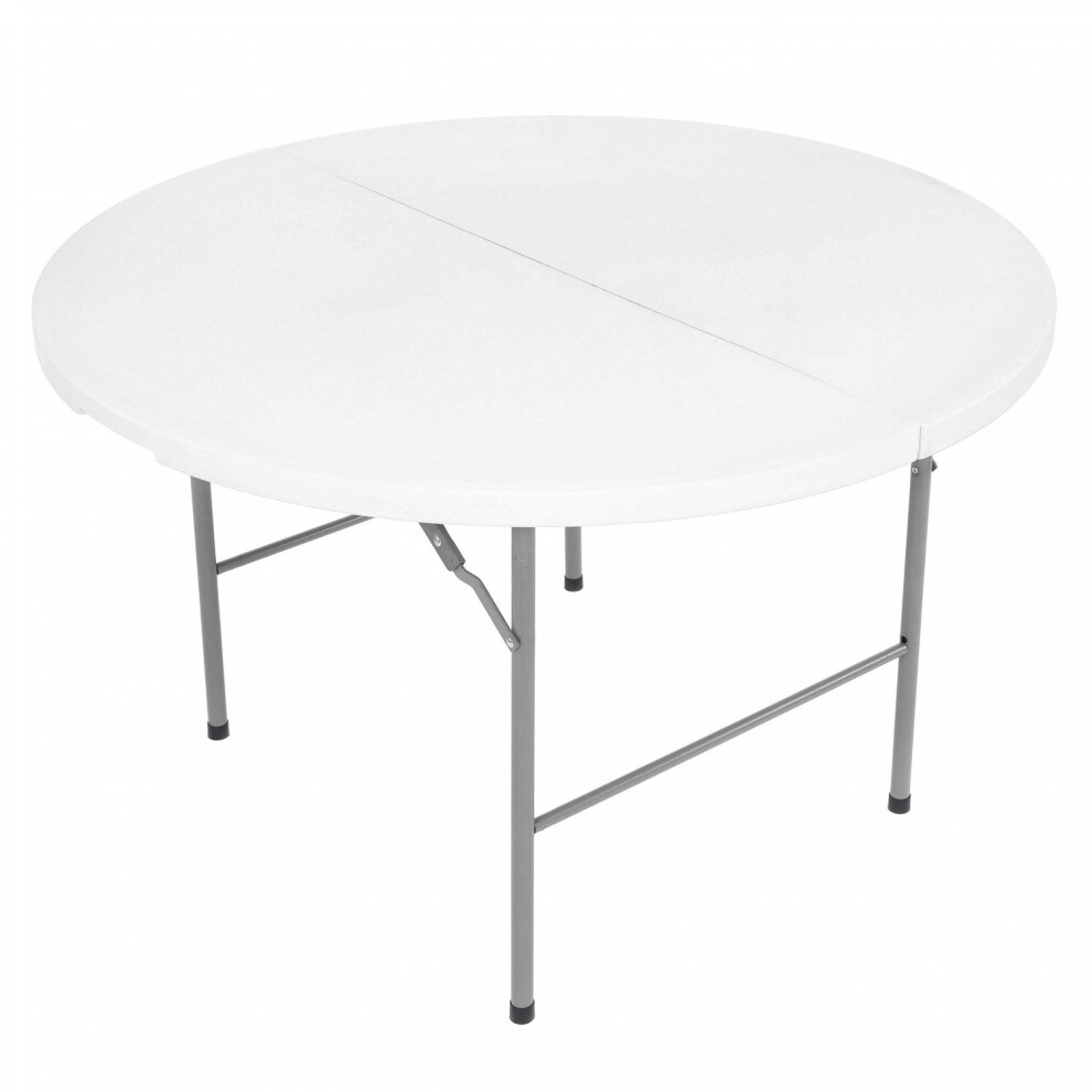 Oypla Unisex White Round Folding Trestle Table In 4Ft - Image 2