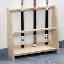 Freestanding Wooden Pool Cue Stand with 10 Holes - Floor Cue Rack for Playroom and Club Use, Durable and Stylish Design