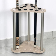 Stable Floor-Standing Cue Holder for Wooden Billiard Cues, 12-Hole Freestanding, Bianco Design, Robust Construction