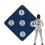 Fencing Target for Practice on Wall, Dark Blue Self-Training Sword Target, Archery Compatibility, Durable Design 2