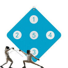 Wall Training Device for Fence Practice, Home Improvement Tool with Five Bullseyes, Blue Lake Design
