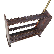 Billiard Cue Stand, Floor Rack for 8/12 Cues, Brown 24, Pool Stick Holder, Game Room Organizer