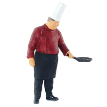 (Red, Chef de Cuisine) Cook Chef Figurines Building Scene 1:64 Scale Painted Figures Kitchen