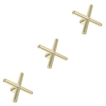 Billiard Cue Holder Pack of 3 Aluminium Alloy Gold Stand with Chalk and Bridge for Pool Table Cues