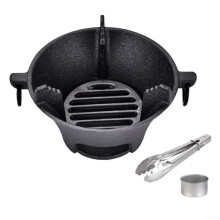 Cast Iron Charcoal Stove Korean Hob Japanese Grill Oven Portable 19.5cm Coal Oven for Outdoor Cooking