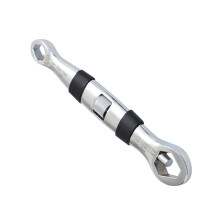 Carbon Steel Adjustable Wrench Double-Headed Socket Tool with Anti-Slip Design and Telescopic Handle for Various Nut Sizes