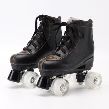 Roller Skates for Men and Women, High-Top PU Leather Double Row Skates for Beginners, Indoor and Outdoor Use, Size B3 42