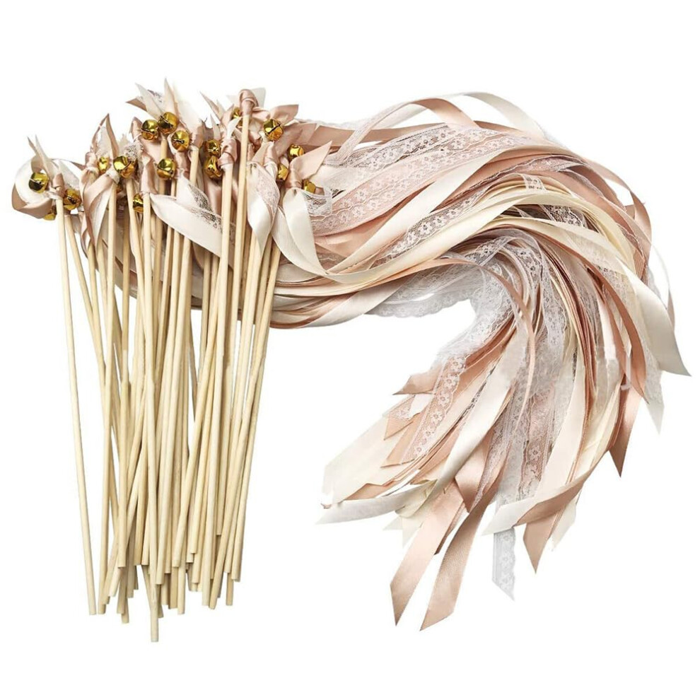 Wedding Wands Pack of 50 Magic Silk Fairy Sticks with Ribbons for Weddings Birthdays Parties and Celebrations-image-OPC-PK2VCPK-NEW