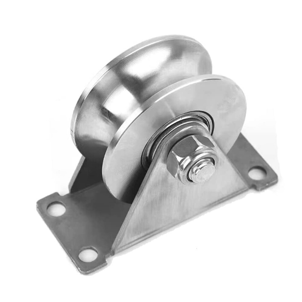 5.1 Cm 304 Stainless Steel Sliding Door Wheels, U-Groove Rollers, Durable Pulley, Smooth Double Bearing Plate Rollers 6482260089812