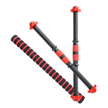 Adjustable Barbell Weightlifting Bar with Rubber Grips, 7ft Length, 2-inch Diameter for Home Gym Use