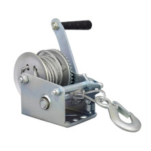 Manual Cable Winch, 600 lb to 3000 lb Capacity, Heavy-Duty Steel Wire Pulling Hoist for Home and Farm Use, Self-Locking Silver