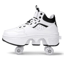 Roller Skateboarding Shoes 2 in 1 for Adults and Children, Unisex Kick Roller Skates Size 38 EU, Multifunctional Design