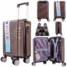 (Grey) Ryan Air Wizz Air Approved Hardcase Suitcase with Detachable 360 Degree Spinner Wheels - 40x20x25 - Lightweight Ideal For Short Trips anti-t