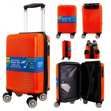 (Orange) Ryan Air Wizz Air Approved Hardcase Suitcase with Detachable 360 Degree Spinner Wheels - 40x20x25 - Lightweight Ideal For Short Trips anti-t