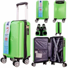 (Green) Ryan Air Wizz Air Approved Hardcase Suitcase with Detachable 360 Degree Spinner Wheels - 40x20x25 - Lightweight Ideal For Short Trips anti-t